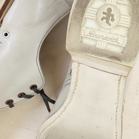 Vintage Brunswick Imperial Bowling Shoes Leather Women's Taupe 7 Right Hand - Picture 6 of 10